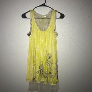 YELLOW FLOWY PASHMINA DRESS 🌼